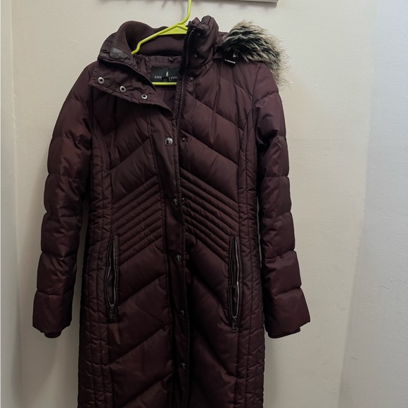 Plum Long London Fog Coat - Picture 3 of 4